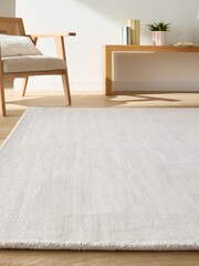 La Redoute Intérieurs Ecru Izri Aged Effect Lyocell Rug - Image 1 of 5