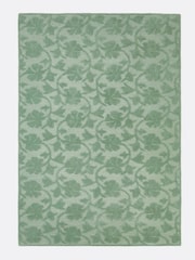 La Redoute Intérieurs Green Eucalyptus Tyma Woolen Rug with A Flower Print - Image 1 of 4