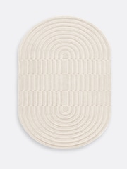 La Redoute Intérieurs Ecru Malko Oval Wool Rug - Image 2 of 4