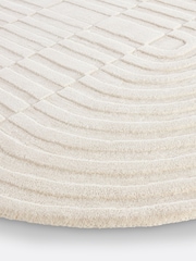 La Redoute Intérieurs Ecru Malko Oval Wool Rug - Image 3 of 4