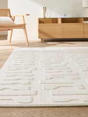 La Redoute Intérieurs Ecru Gioma Abstract Print Rectangular Rug - Image 1 of 5