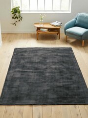 La Redoute Intérieurs Charcoal Izri Aged Effect Lyocell Rug - Image 1 of 4
