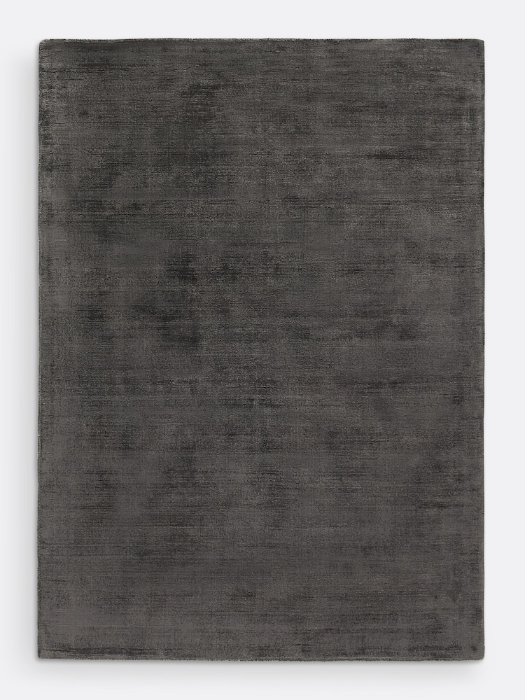 La Redoute Intérieurs Charcoal Izri Aged Effect Lyocell Rug - Image 2 of 4 La Redoute Intérieurs Charcoal Izri Aged Effect Lyocell Rug - Image 2 of 4