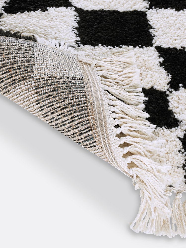 La Redoute Intérieurs Black Danito Checkerboard Rug - Image 4 of 4 La Redoute Intérieurs Black Danito Checkerboard Rug - Image 4 of 4