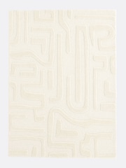 La Redoute Intérieurs Ecru Melko Graphic Print Rug in 100% Wool - Image 2 of 5