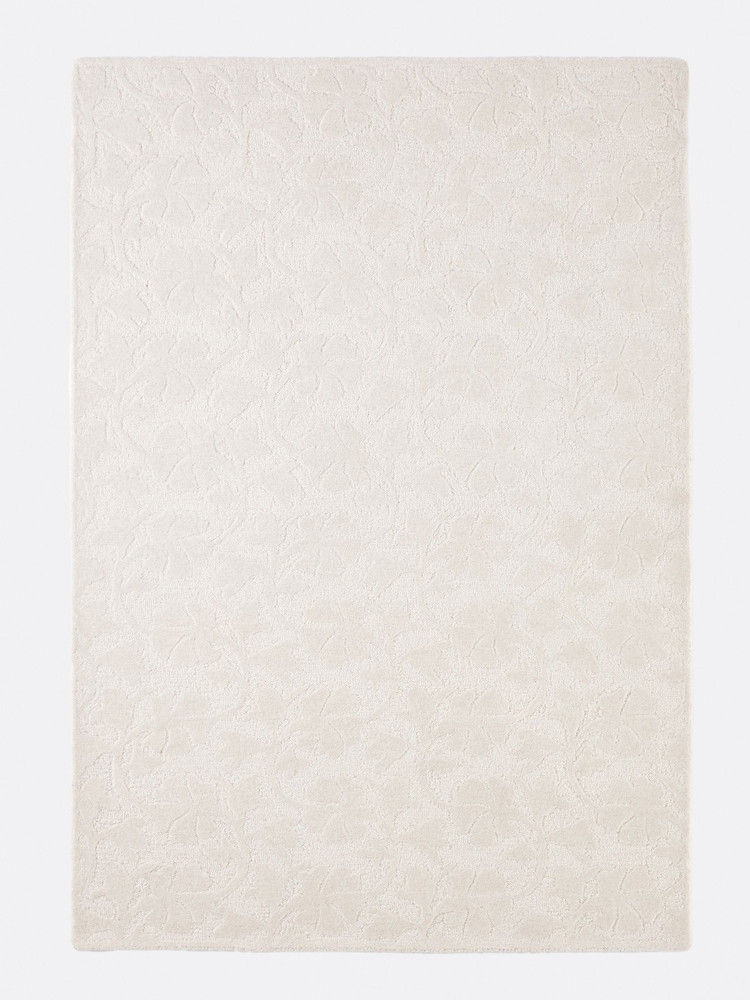 La Redoute Intérieurs Ecru Tyma Woolen Rug with A Flower Print - Image 1 of 4 La Redoute Intérieurs Ecru Tyma Woolen Rug with A Flower Print - Image 1 of 4