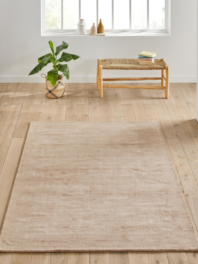 La Redoute Intérieurs Beige Izri Aged Effect Lyocell Rug - Image 1 of 4 La Redoute Intérieurs Beige Izri Aged Effect Lyocell Rug - Image 1 of 4