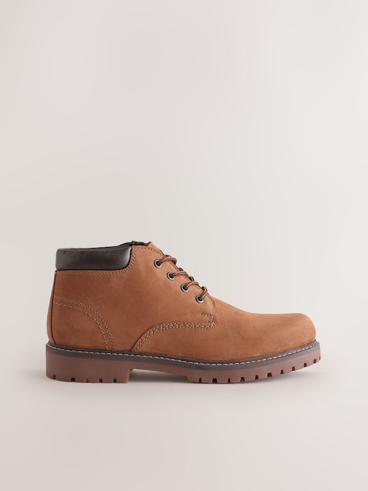Tan Brown Rugged Leather Ankle Boots - Image 2 of 5