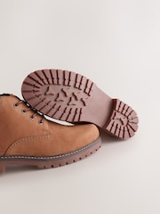 Tan Brown Rugged Leather Ankle Boots - Image 5 of 5