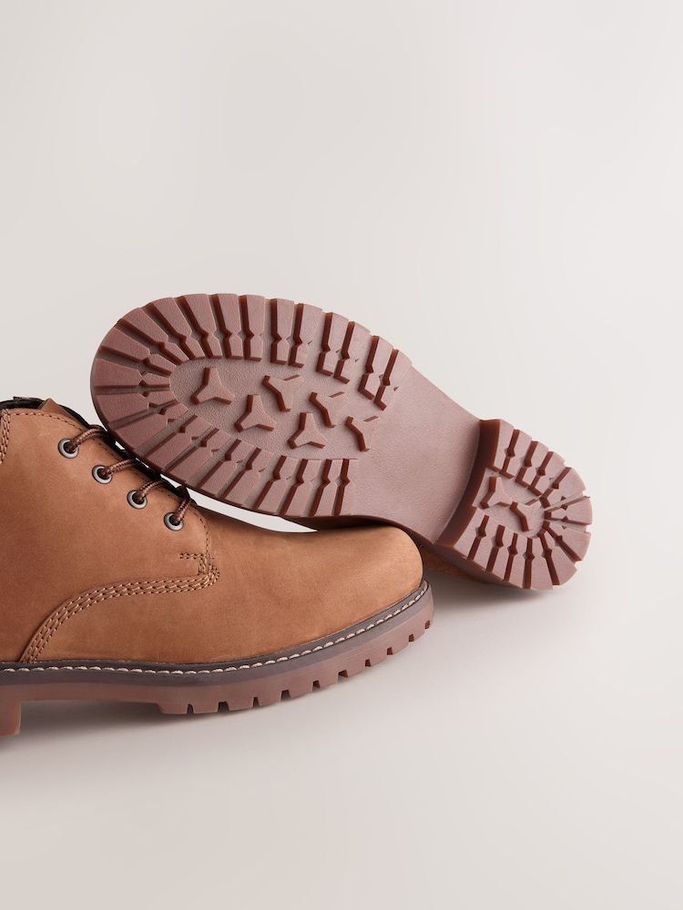 Tan Brown Rugged Leather Ankle Boots - Image 5 of 5