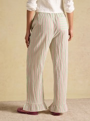 Joules Multi Striped Wide Leg Frill Hem Trouser - Image 2 of 8