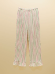 Joules Multi Striped Wide Leg Frill Hem Trouser - Image 8 of 8