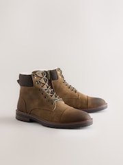 Tan Brown Toecap Boots - Image 1 of 5