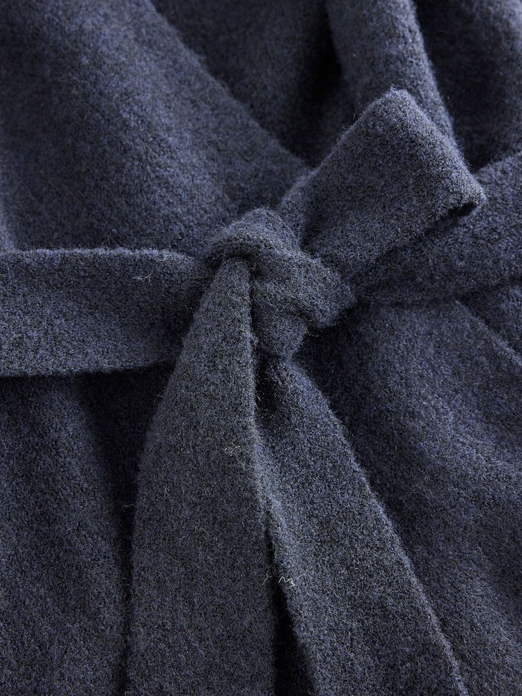 Lipsy Navy Soft Touch Belted Fringe Cape Poncho - Image 7 of 7