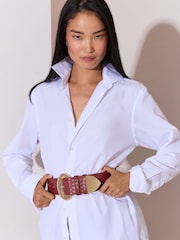 Lipsy Red Weave Wide Suedette Waist Belt - Image 1 of 6