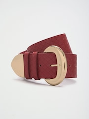 Lipsy Red Weave Wide Suedette Waist Belt - Image 4 of 6