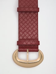 Lipsy Red Weave Wide Suedette Waist Belt - Image 6 of 6