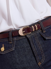 Gold Weave/Burgundy and Black - Lipsy Skinny Belts 3 Pack - Imagen 3 de 9