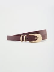 Gold Weave/Burgundy and Black - Lipsy Skinny Belts 3 Pack - Imagen 5 de 9