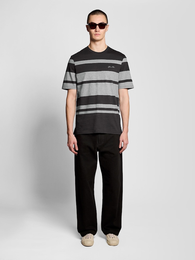 Lyle & Scott Grey Relaxed Stripe T-Shirt - Image 2 of 6