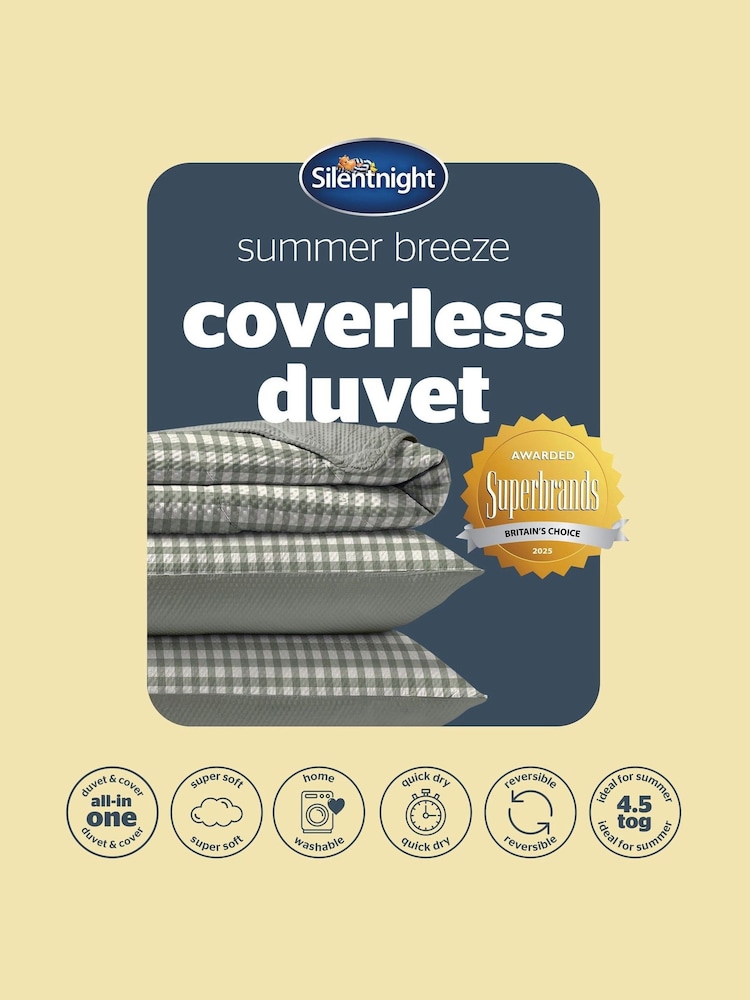 Silentnight Summer Breeze Gingham Coverless Duvet - 4.5 Tog - Image 9 of 9 Silentnight Summer Breeze Gingham Coverless Duvet - 4.5 Tog - Image 9 of 9