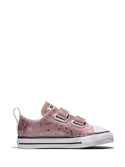 Converse Pink Chuck Taylor Glitter Sequins Low Trainers - Image 1 of 6