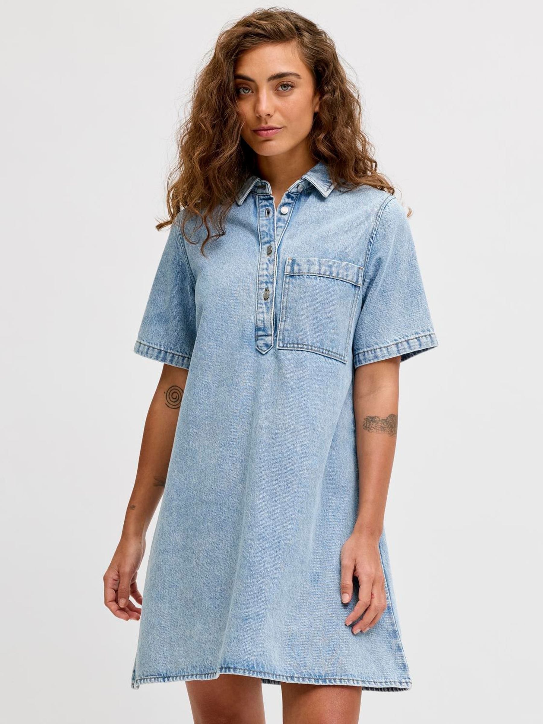 Buy JJXX Blue Short Sleeve Denim Dress from Next USA