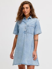 JJXX Short Sleeve Denim Dress - Attēls 1 no 5