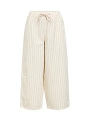 OBJECT Cream Pin Stripe Drawstring Trousers - Image 4 of 5