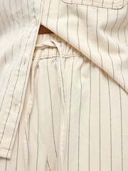 OBJECT Cream Pin Stripe Drawstring Trousers - Image 5 of 5