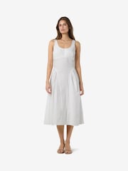 NOISY MAY White Strap Midi Poplin Dress - Image 1 of 4