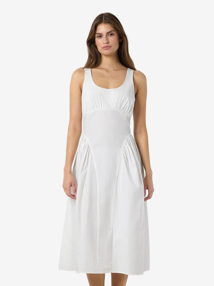 NOISY MAY White Strap Midi Poplin Dress - Image 2 of 4