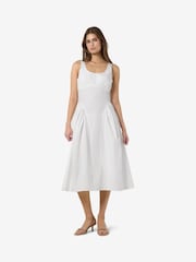 NOISY MAY White Strap Midi Poplin Dress - Image 3 of 4
