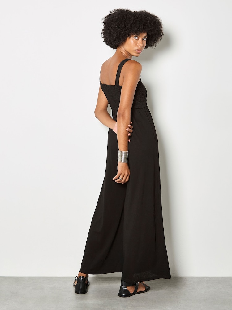 Apricot Black Wide-Leg Jersey Jumpsuit - Image 5 of 5 Apricot Black Wide-Leg Jersey Jumpsuit - Image 5 of 5