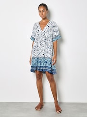 Apricot Blue Sarasa Floral Smock Mini Dress - Image 2 of 4