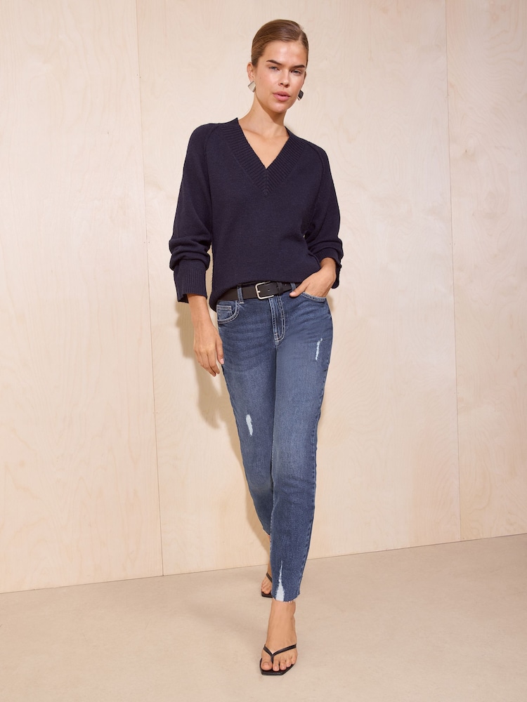 Friends Like These Dark Wash Skinny Ankle Grazer Denim Jeans - Image 1 of 4