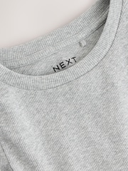 Grey Marl Fitted Long Sleeve Rib Top (3-16yrs) - Image 7 of 7
