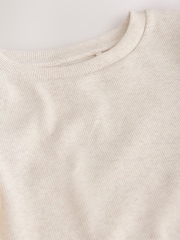 Oatmeal Fitted Long Sleeve Rib Top (3-16yrs) - Image 6 of 7