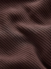 Chocolate Brown Long Sleeve Roll Neck Rib Top (3-16yrs) - Image 8 of 8