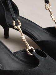 შავი - N. Premium Suede Leather T Bar Heels - სურათი 8 9-დან
