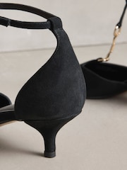შავი - N. Premium Suede Leather T Bar Heels - სურათი 9 9-დან