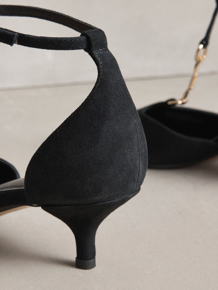 შავი - N. Premium Suede Leather T Bar Heels - სურათი 9 9-დან შავი - N. Premium Suede Leather T Bar Heels - სურათი 9 9-დან