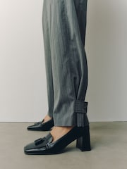 Սև - Forever Comfort® Leather Loafer Block Heels - Պատկեր 1 10-ից