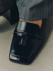 Սև - Forever Comfort® Leather Loafer Block Heels - Պատկեր 5 10-ից