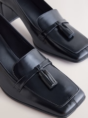 Սև - Forever Comfort® Leather Loafer Block Heels - Պատկեր 9 10-ից
