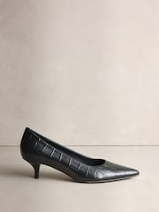 Սև կոկորդիլոսի էֆեկտ - N. Premium Leather Kitten Heels - Պատկեր 1 7-ից