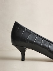 Սև կոկորդիլոսի էֆեկտ - N. Premium Leather Kitten Heels - Պատկեր 5 7-ից