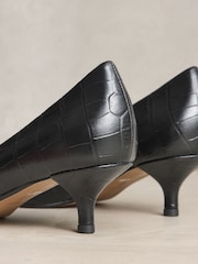 Սև կոկորդիլոսի էֆեկտ - N. Premium Leather Kitten Heels - Պատկեր 7 7-ից