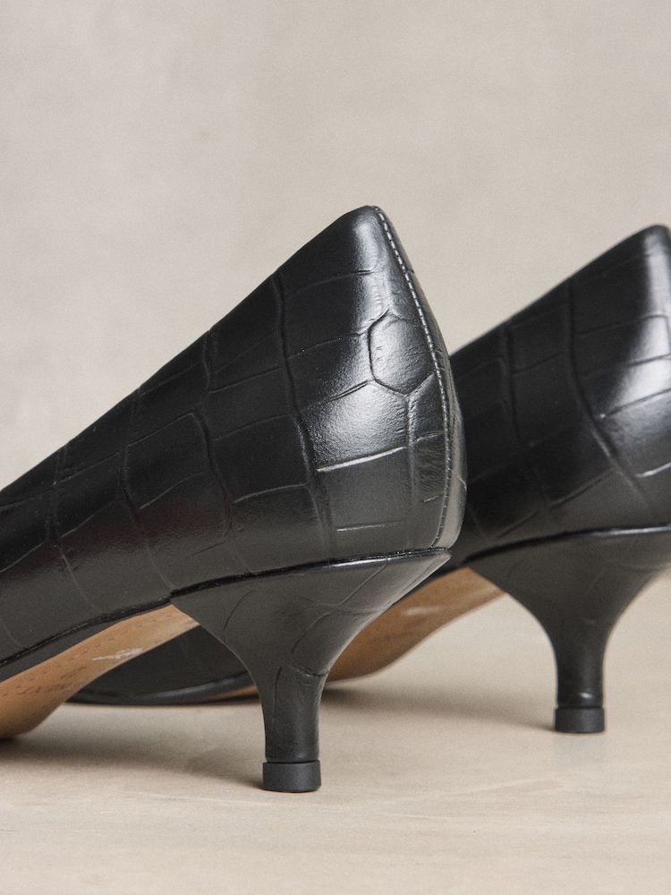 Սև կոկորդիլոսի էֆեկտ - N. Premium Leather Kitten Heels - Պատկեր 7 7-ից Սև կոկորդիլոսի էֆեկտ - N. Premium Leather Kitten Heels - Պատկեր 7 7-ից