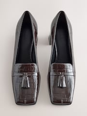 Շոկոլադե շագանակագույն - Forever Comfort® Leather Loafer Block Heels - Պատկեր 6 9-ից